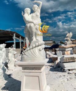 Bộ Tượng Cô Gái Đá Trắng Chế Tác Tại Xưởng Giá Tốt