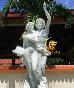 Bộ Tượng Cô Gái La Mã Đá Cẩm Thạch Trắng