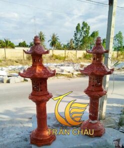 Đèn Đá Cẩm Thạch Đỏ Nguyên Khối