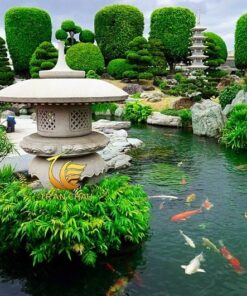 Đèn Đá Sân Vườn Trang Trí Hồ Cá Koi
