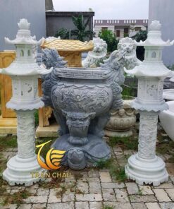 Đèn Đá Trạm Rồng Đá Đẹp Nguyên Khối