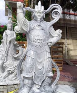 Hộ Pháp Vi Đà Tiêu Diện Đá Tự Nhiên Nguyên Khối
