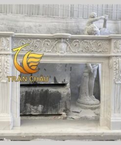 Mẫu Lò Sưởi Đá Trắng Nguyên Khối