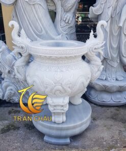 Lư Hương Đá Chạm Rồng Cúng Dường Giá Rẻ
