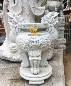 Lư Hương Đá Chạm Rồng Cúng Dường