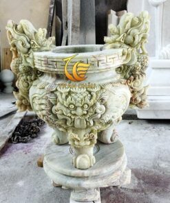 Mẫu Lư Hương Đá Xanh Tự Nhiên Nguyên Khối