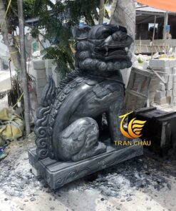 Nghê Đá Đẹp Đá Đen Nguyên Khối