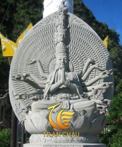 Phật Thiên Thủ Thiên Nhãn Ngồi Đài Sen Bằng Đá Ninh Bình