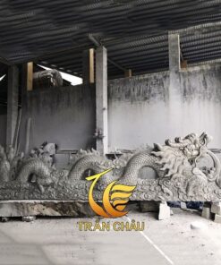 Rồng Đá Cẩm Thạch Xám Làm Tại Xưởng Giá Rẻ
