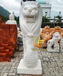 Singapore Tượng Sư Tử Đá Cẩm Thạch Trắng