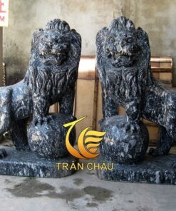 Tượng Sư Tử Đá Granite Đen
