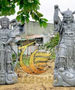 Tiêu Diện Hộ Pháp Bằng Đá Xám Nguyên Khối