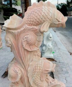 Tượng Cá Chép Đỏ Đá Cẩm Thạch Đẹp