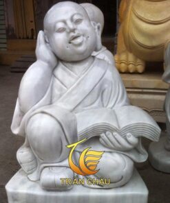 Tượng Chú Tiểu Tam Không Đọc Sách Đá Nguyên Khối