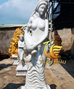 Tượng Cô Gái Đổ Nước Nhỏ Trang Trí Sân Vườn Biệt Thự