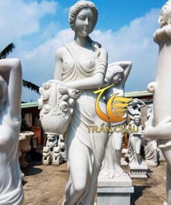 Tượng Cô Gái  Ôm Bình Trang Trí Sân Vườn