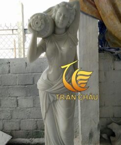 Tượng Cô Gái Vác Vò Đá Cẩm Thạch