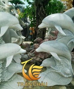 Tượng Con Cá Heo May Mắn Bằng Đá Tự Nhiên