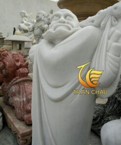 Tượng Đạt Ma Khất Thực Đá Cẩm Thạch Trắng