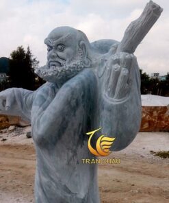Tượng Đạt Ma Sư Tổ Đá Đen Tự Nhiên Nguyên Khối