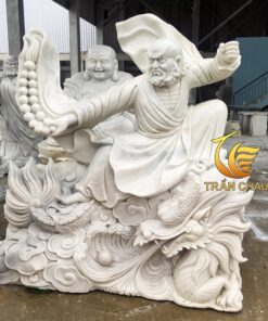 Tượng Đạt Ma Thế Võ Bằng Đá Cẩm Thạch Nguyên Khối