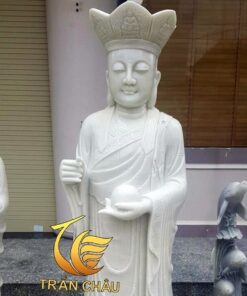 Tượng Địa Tạng Vương Đá Cẩm Thạch Trắng