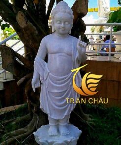 Tượng Phật Đản Sanh Bằng Đá Cẩm Thạch Thờ Tại Chùa