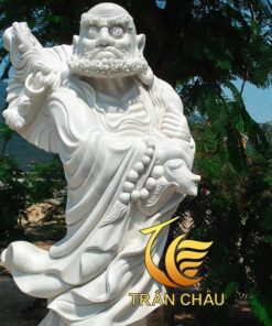 Tượng Phật Đạt Ma Đá Trắng Tự Nhiên