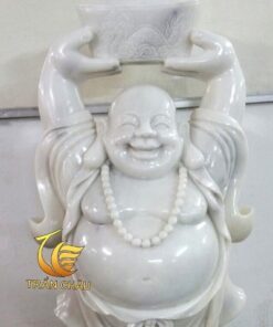 Tượng Phật Di Lặc Cầm Thỏi Vàng Đá Mỹ Nghệ