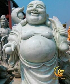 Tượng Phật Di Lặc Mang Gậy Như Ý Đá Tự Nhiên