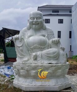 Tượng Phật Di Lặc Ngồi Đá Cẩm Thạch Trắng