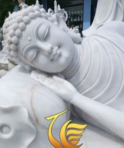 Tượng Phật Nhập Niết BànĐá Trắng Vân Mây Cao Cấp