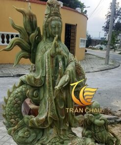 Tượng Phật Quan Âm Bằng Đá Xanh Nguyên Khối