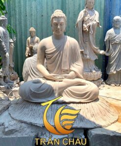 Tượng Phật Thích Ca Đá Sa Thạch Nguyên Khối