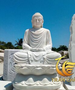 Tượng Phật Thích Ca Mâu Ni Bằng Đá Cẩm Thạch Trắng