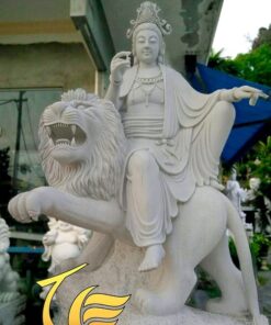 Tượng Phật Văn Thù Bồ Tát Đá Sa Thạch Nguyên Khối