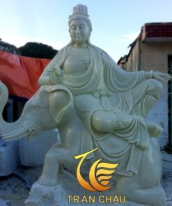 Tượng Phổ Hiền Bồ Tát Bằng Đá Ngọc Nguyên Khối