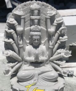 Tượng Quan Âm Đá Cẩm Thạch Trắng