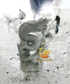 Tượng Rồng Chào Đá Cẩm Thạch Chế Tác Tại Xưởng