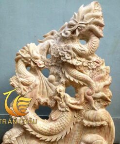 Tượng Rồng Đá Cẩm Thạch Vàng Tự Nhiên