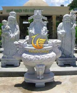 Tượng Tam Đa Đá Trắng Nguyên Khối