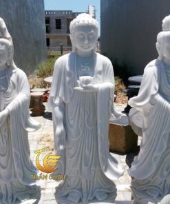 Tượng Tam Thế Phật Bằng Đá Tự Nhiên Nguyên Khối