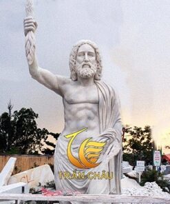 Tượng Thần Zeus Jupiter Bằng Đá Cẩm Thạch Trắng