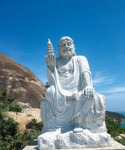 Tượng Thập Bát La Hán Đá Xám Nguyên Khối