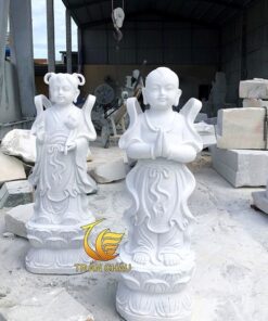 Tượng Thiện Tài Đồng Tử Hồng Hài Nhi Bằng Đá Nguyên Khối