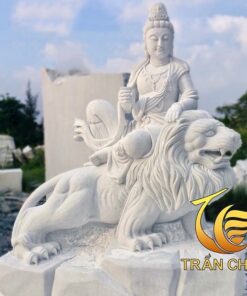Tượng Văn Thù Bồ Tát Và Phổ Hiền Bồ Tát Bằng Đá Tự Nhiên