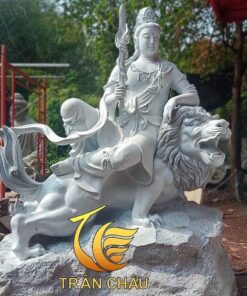 Tượng Văn Thù Phổ Hiền Bồ Tát Đá Sa Thạch Nguyên Khối