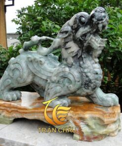 Tỳ Hưu Đá Cẩm Thạch Xanh Vân Đen Đẹp