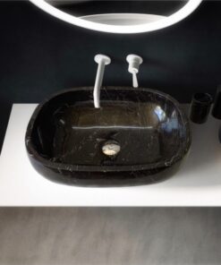 Lavabo Bầu Dục Đá Nguyên Khối