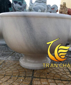 Chậu Hoa Đá Nguyên Khối Đá Cẩm Thạch